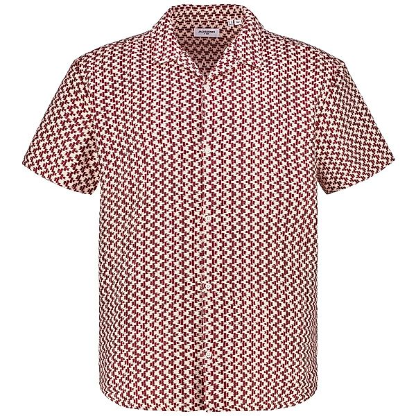 Jack&Jones Freizeithemd mit Strukturgewebe Farbe dunkelrot Größe: 8XL günstig online kaufen