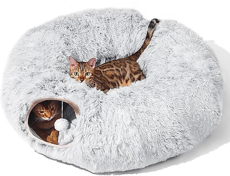 SURFOU Tierbett Katzentunnel mit Waschbarem Kissen Vielseitiges Spiel und S günstig online kaufen