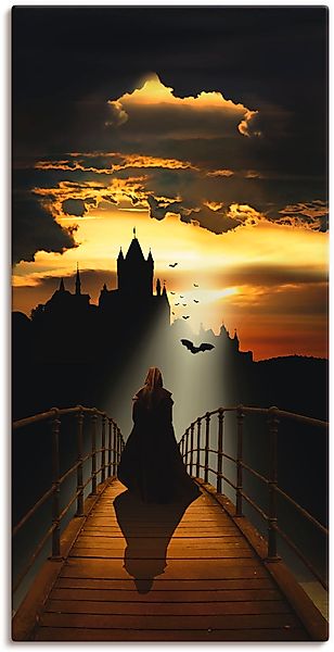 Artland Wandbild "Der Mönch auf dem Weg zur Burg", Dark Fantasy, (1 St.), a günstig online kaufen