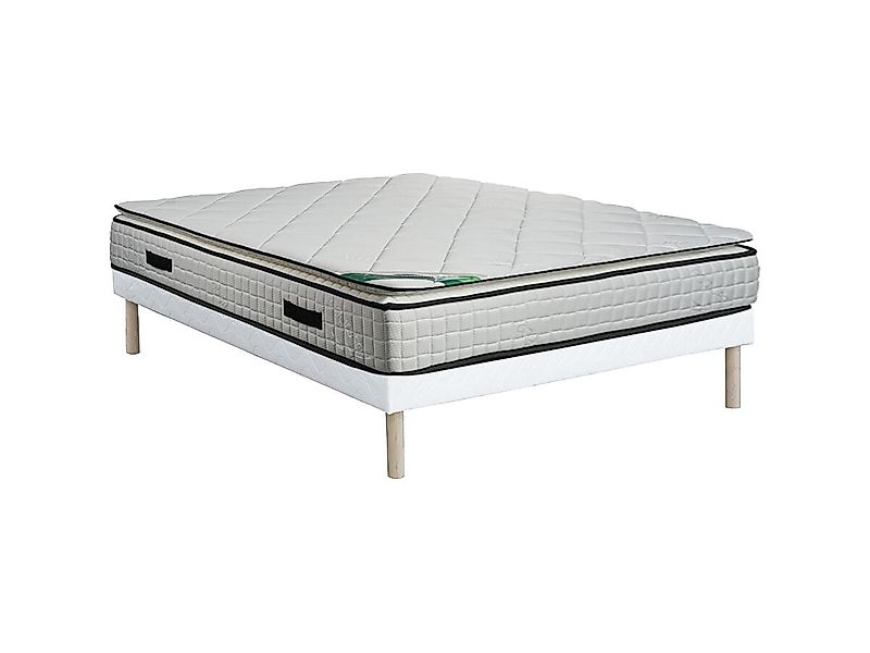 Set aus Polster-Bettgestell + Schaumstoffmatratze - 160 x 200 cm - Bambusbe günstig online kaufen