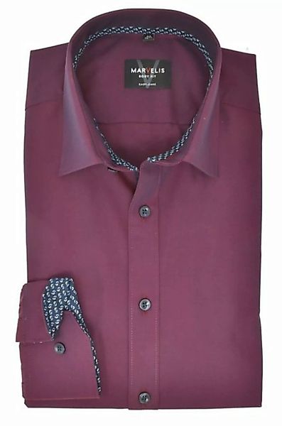 MARVELIS Businesshemd Businesshemd - Body Fit - ELA - Einfarbig - Bordeaux günstig online kaufen