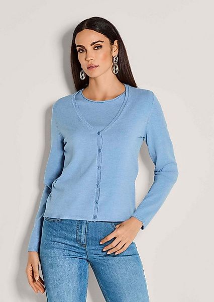 MADELEINE Strickpullover Basic Strickjacke mit Halbarmpullover Langarm Stri günstig online kaufen