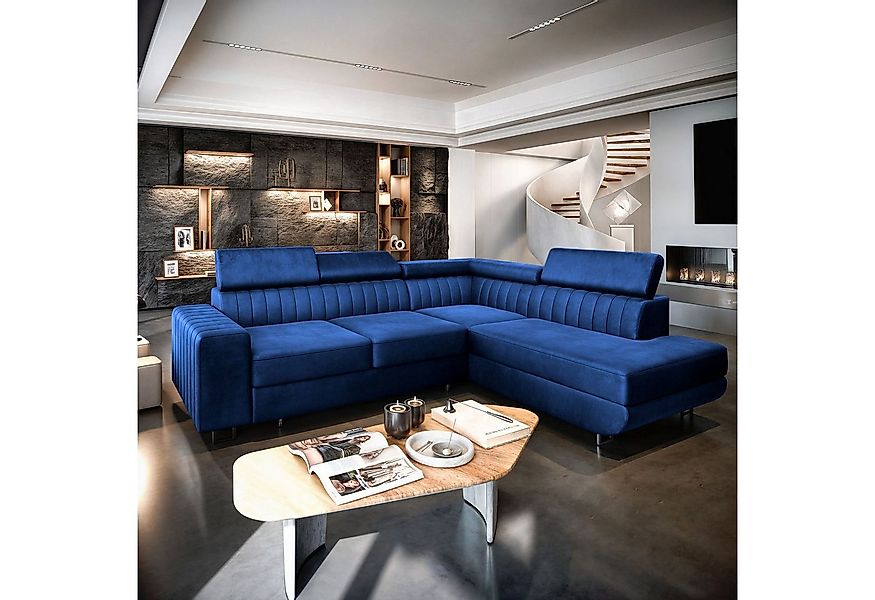 Masseno Ecksofa NOLA mit Schlaffunktion L-Form, Sofa mit Bettkasten günstig online kaufen