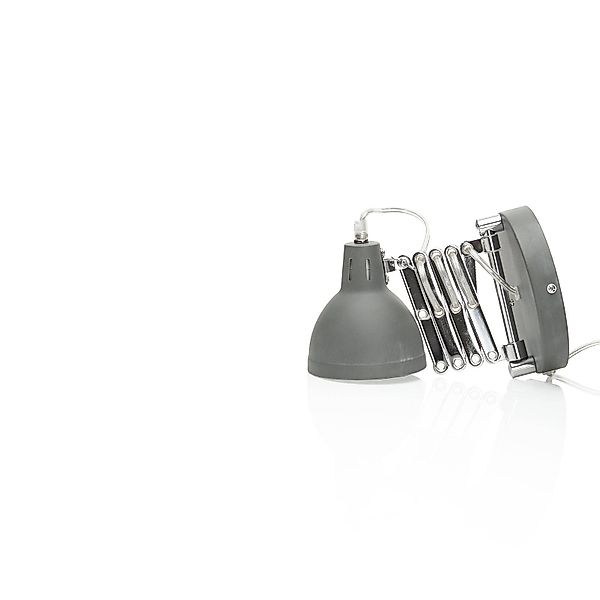 Wandleuchte Scissor, betonfarbig, Stecker, Ziehharmonika günstig online kaufen