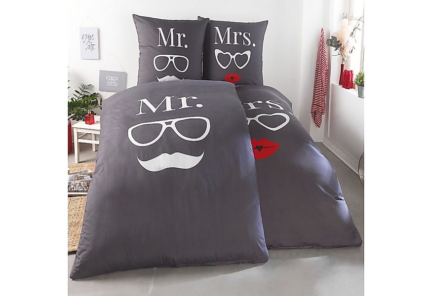 Kuscheli Partnerbettwäsche 2x 135x200 + 2x 80x80 cm atmungsaktiver Bettbezu günstig online kaufen