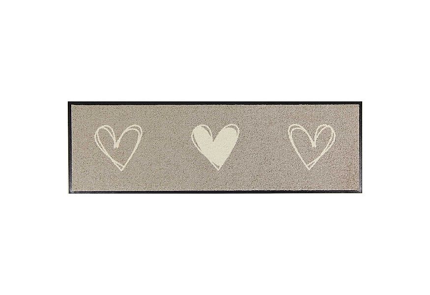 MOCAVI Fußmatte Läufer klein 30x100 Mat Schuhparkplatz Herzen beige, Läufer günstig online kaufen