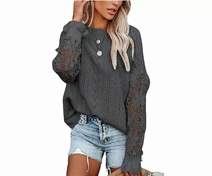 AFAZ New Trading UG 2-in-1-Pullover Damen Sexy Spitzen Langarm Strickpullov günstig online kaufen