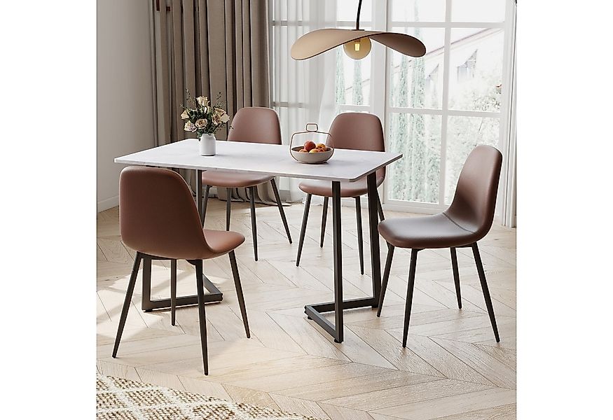 JOIVI Essgruppe 5-Teiliges Esstisch Set mit 4 Stühle, (Esszimmer Set mit Es günstig online kaufen