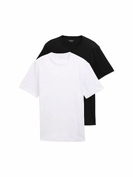 TOM TAILOR T-Shirt, 2 Stk. mit Ton-in-Ton Logo günstig online kaufen