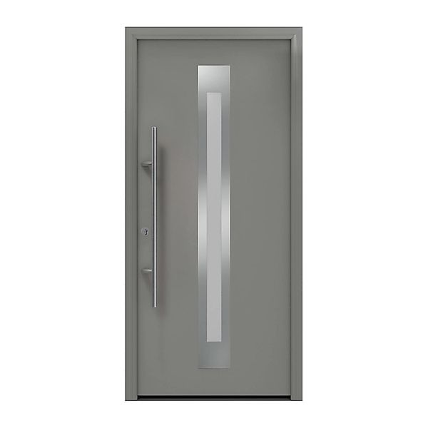 EcoStar Haustür Isopro Secur IPS 770S Graualuminium 110 cm x 210 cm DIN L günstig online kaufen
