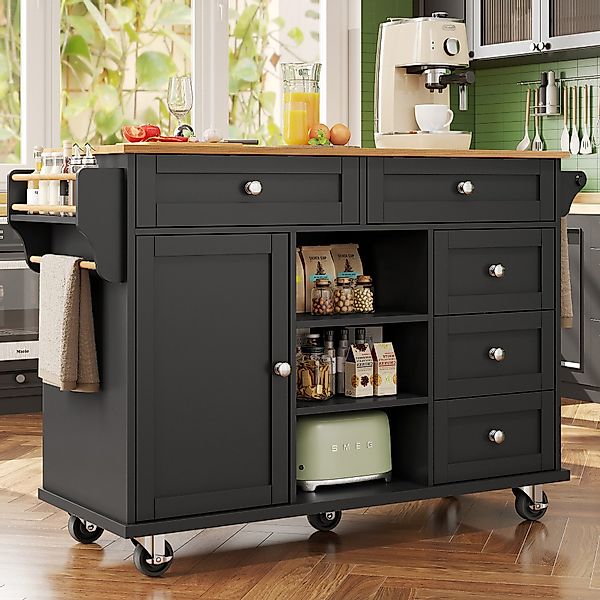 Flieks Küchenwagen Sideboard, (Rollen/Holzfüße austauschbar, 1 günstig online kaufen