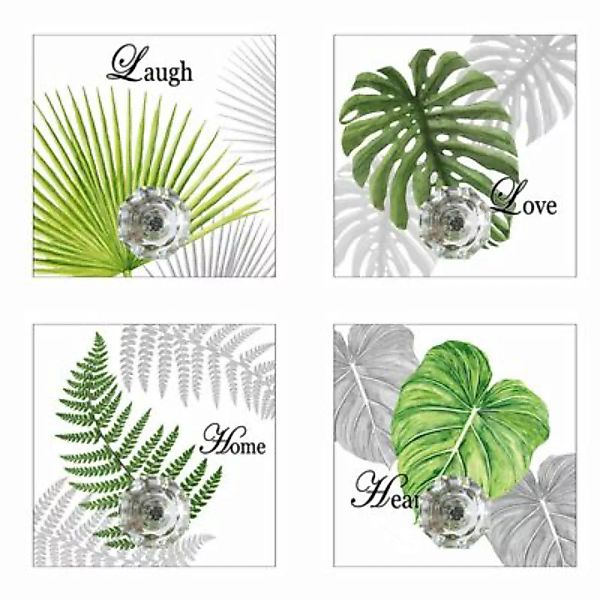 HTI-Line Wandhaken 4er-Set Leaf grün/grau günstig online kaufen