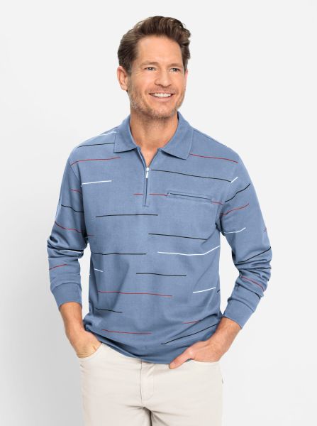 Marco Donati Langarm-Poloshirt "Sweatshirt" 1 Stk. tlg. günstig online kaufen