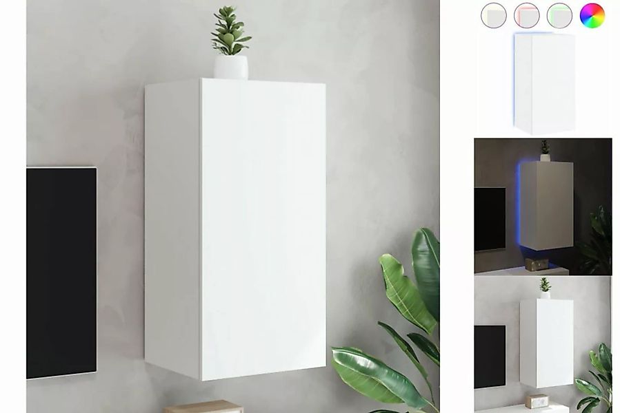vidaXL TV-Schrank TV-Wandschrank mit LED-Leuchten Weiß 40,5x35x80 cm günstig online kaufen