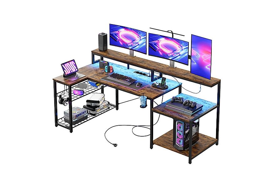 Bestier Gamingtisch 181 x 80 cm Computertisch, L-förmiger Schreibtisch (Gam günstig online kaufen