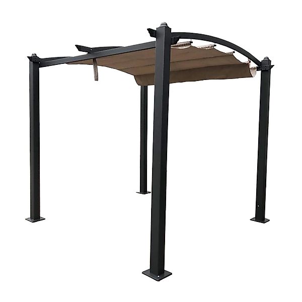 Jet-Line Gartenpavillon Giseh aus Alu mit Schiebedach 3 x 3 Meter in Anthra günstig online kaufen