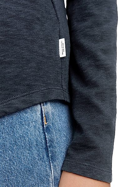 Marc OPolo DENIM Langarmshirt, mit Rollkante am V-Ausschnitt günstig online kaufen