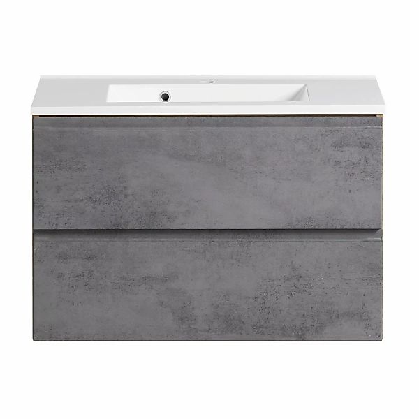 Held Möbel Waschtisch Ancona 80 cm Betongrau-Wotaneiche günstig online kaufen