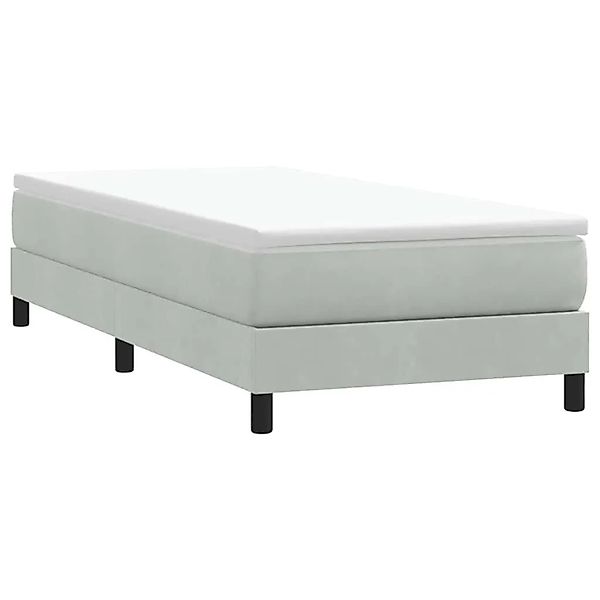 vidaXL Boxspringbett ohne Matratze Hellgrau 90x220 cm Samt 3315855 günstig online kaufen