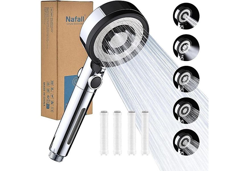 LuxusKollektion Handbrause Duschkopf mit 4 PP Filter Handbrause Wasserspare günstig online kaufen