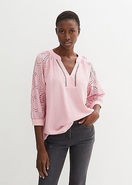 bonprix Tunika figurumspielende Passform, mit 3/4-Ärmeln, aus reiner Baumwo günstig online kaufen