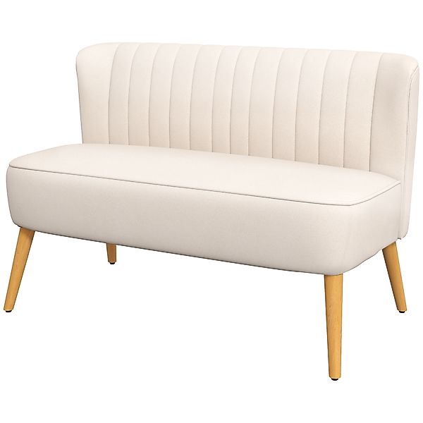 HOMCOM Küchensofa klein, bis 150 kg belastbar, Küchensofa 120 cm, Cremeweiß günstig online kaufen