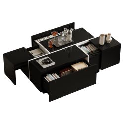 Merax Couchtisch hochglanz Sofatisch mit Patchwork-Design günstig online kaufen