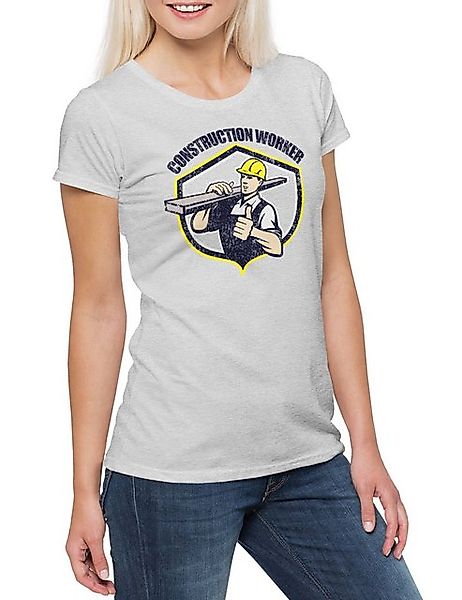 Urban Backwoods Print-Shirt Construction Worker I Damen T-Shirt Maurer Hand günstig online kaufen