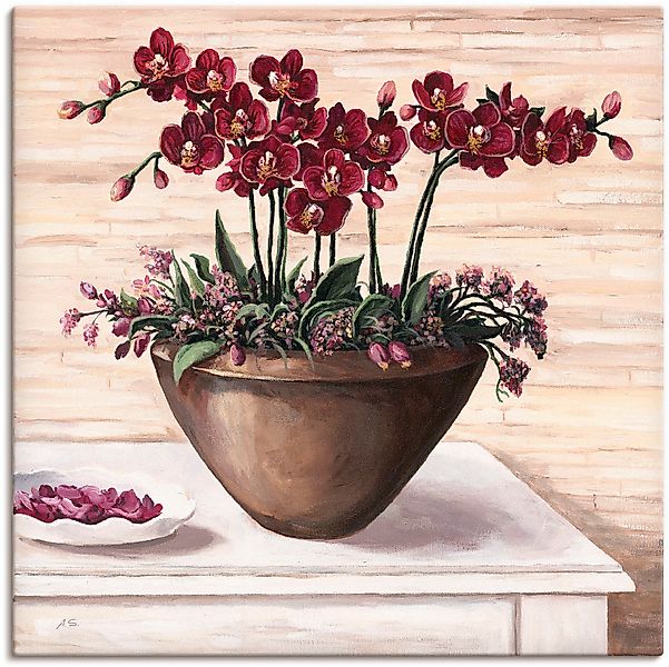 Artland Wandbild »Orchideen in Bordeaux« 1 Stk. tlg. als Alubild, Outdoorbi günstig online kaufen