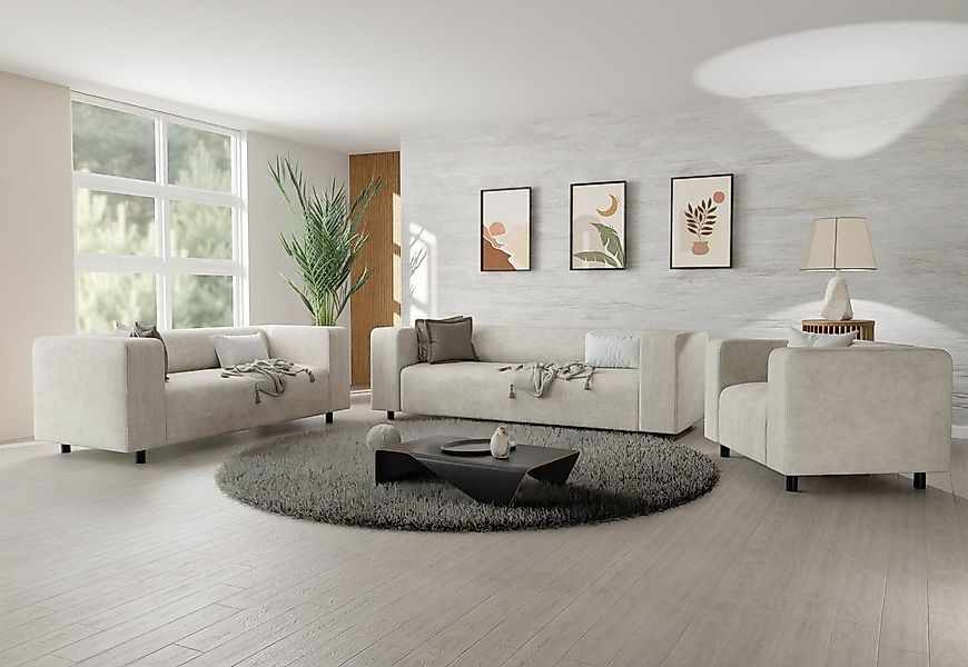 S-Style Möbel Polstergarnitur 3+2+1 Gustav aus Cord-Stoff mit bequemem Sitz günstig online kaufen