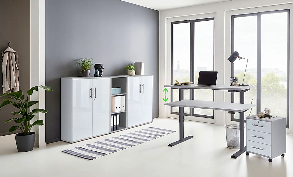 BMG Möbel Büromöbel-Set »Tabor«, (Set, 5 tlg.), mit elektrisch höhenverstel günstig online kaufen