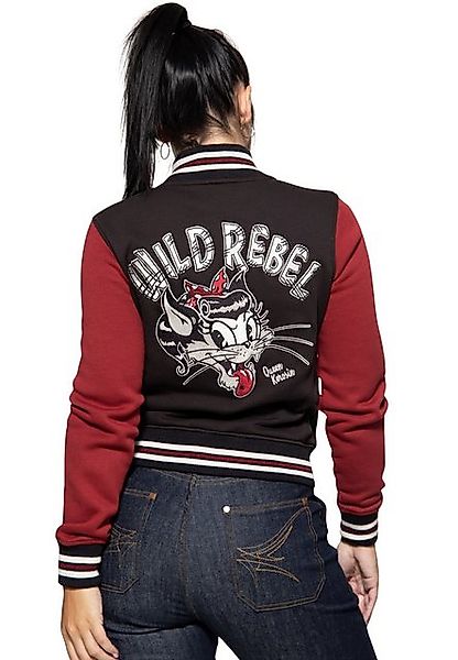 QueenKerosin Collegejacke Wild Rebel (1-St) mit Cartoon-Stickerei günstig online kaufen