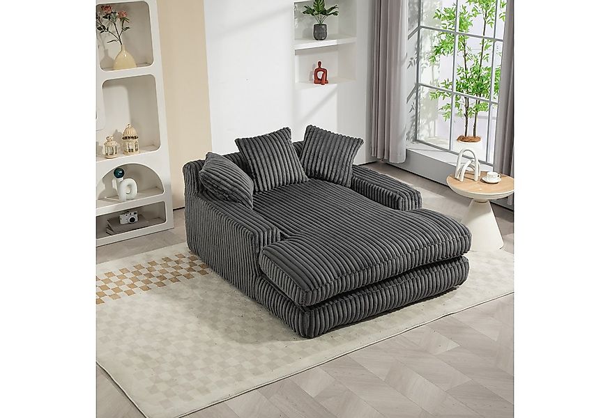 Celya Sofa Cord-Schlafsofa mit 3 Kissen,Bequemes Einzelsitz-Bodensofa,Loung günstig online kaufen