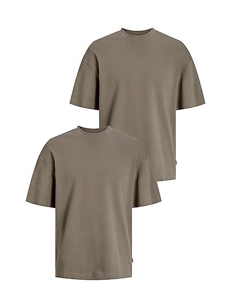 Jack & Jones T-Shirt 2er-SET Basic T-Shirt Rundhals Dropped Shoulder Oversi günstig online kaufen