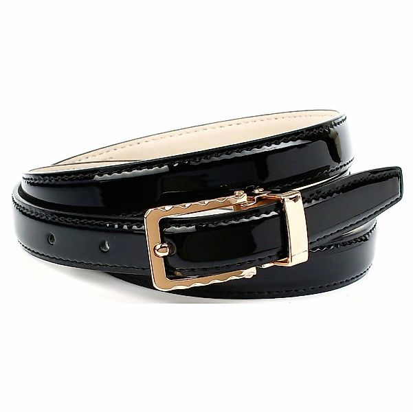 Anthoni Crown Ledergürtel, in schmaler Form aus Lackleder, Ton in Ton Stepp günstig online kaufen