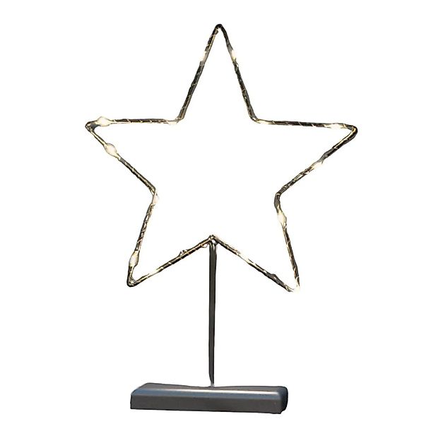 Lex LED Tischleuchte Stern Metall 38cm Lichterstern Batterie Timer Indoor A günstig online kaufen