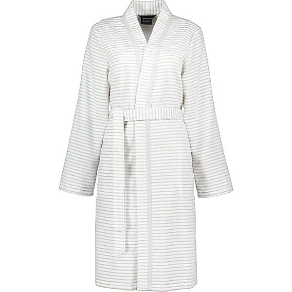 Cawö - Damen Bademantel Kurz Kimono 1214 - Farbe: weiß-silber - 76 günstig online kaufen