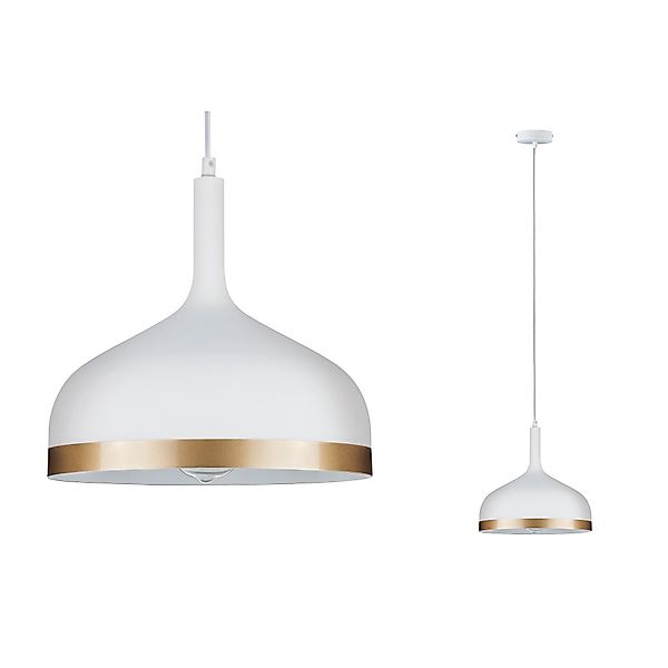Paulmann "Neordic Pendelleuchte Embla E27 max. 20W Weiß matt/Gold dimmbar M günstig online kaufen