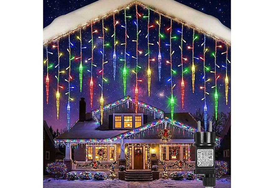 SERBASIC Lichterkette LED Eisregen Lichtervorhang, Timer, 8 Modi, Anschließ günstig online kaufen