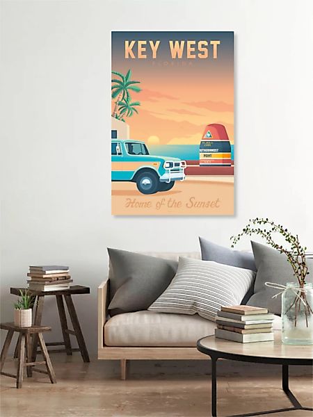 Poster / Leinwandbild - Key West Ii Vintage Travel Wandbild günstig online kaufen