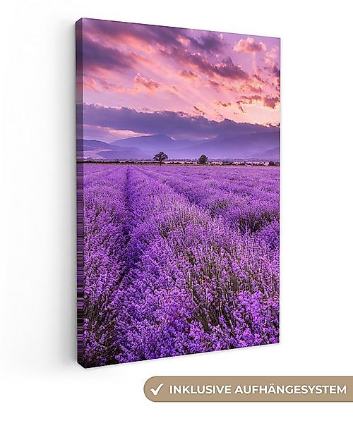 OneMillionCanvasses® Leinwandbild Lavendel - Lila - Blumen - Feld, Fotodruc günstig online kaufen