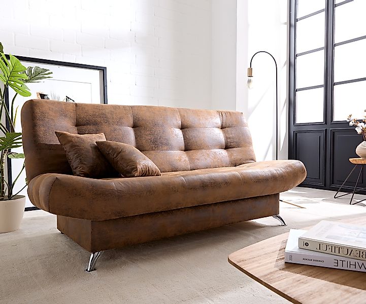 DELIFE Schlafsofa Viola, Braun 190x90 cm günstig online kaufen