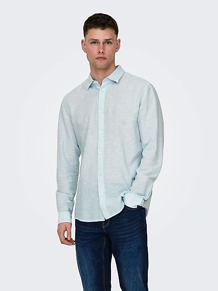 ONLY & SONS "ONSCAIDEN LS SOLID LINEN SHIRT NOOS" günstig online kaufen