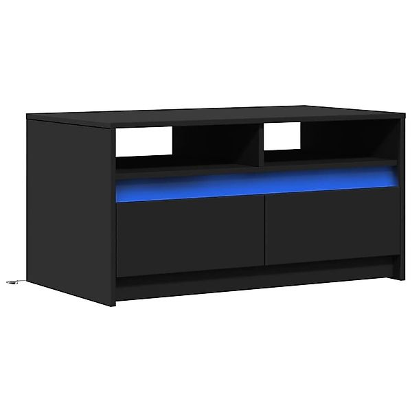 vidaXL Couchtisch LED-Couchtisch Schwarz Holzwerkstoff (1-St) günstig online kaufen