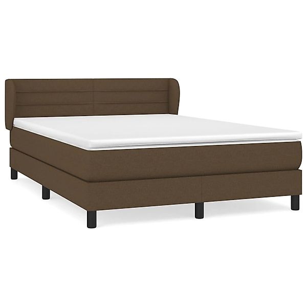 vidaXL Boxspringbett mit Matratze Dunkelbraun 140x190 cm Stoff1394904 günstig online kaufen