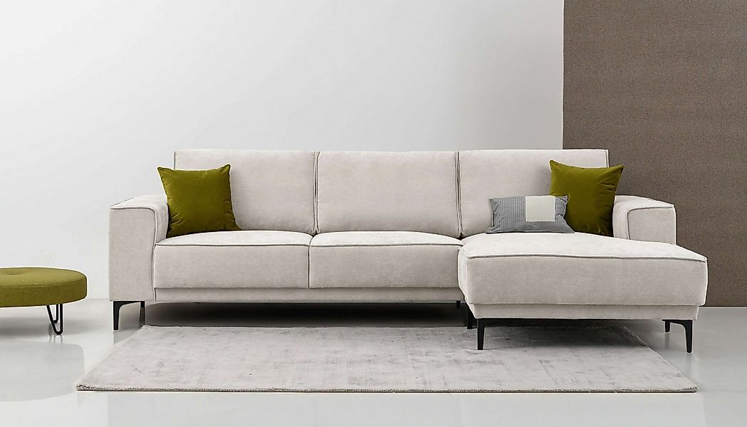 OTTO home Ecksofa "Polsterecke Oland, Struktur, Flachgewebe, Luxus-Microfas günstig online kaufen