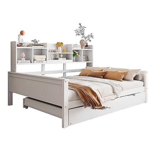 Rutaqian Ausziehbett Ausziehbares Schlafsofa 140x200CM Massivholz, Ausziehb günstig online kaufen