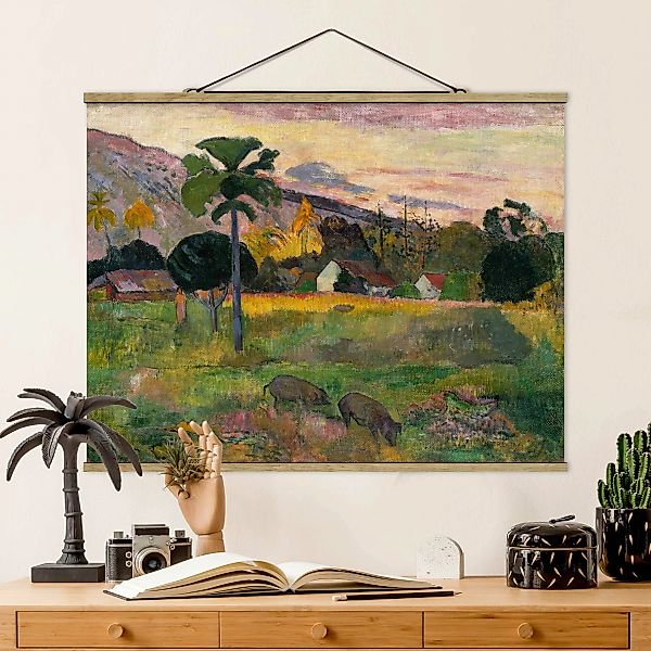 Stoffbild Kunstdruck mit Posterleisten - Querformat Paul Gauguin - Komm her günstig online kaufen