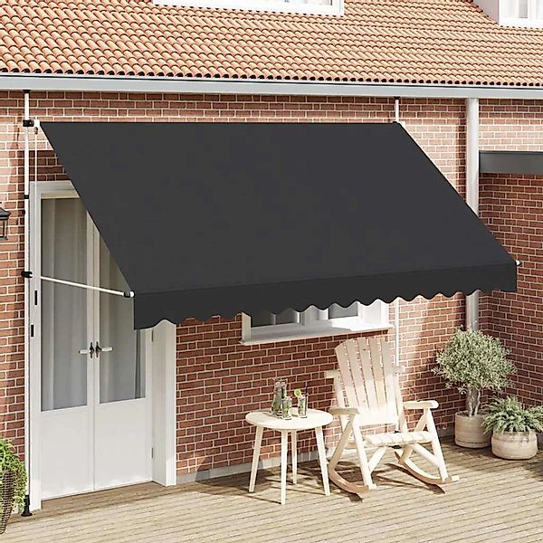 furnicato Einziehbare Markise Handbetrieben 350 cm Anthrazit günstig online kaufen