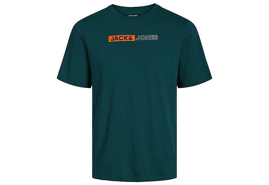 Jack & Jones Rundhalsshirt Jack&Jones XXL T-Shirt petrol Brustprint JJECORP günstig online kaufen